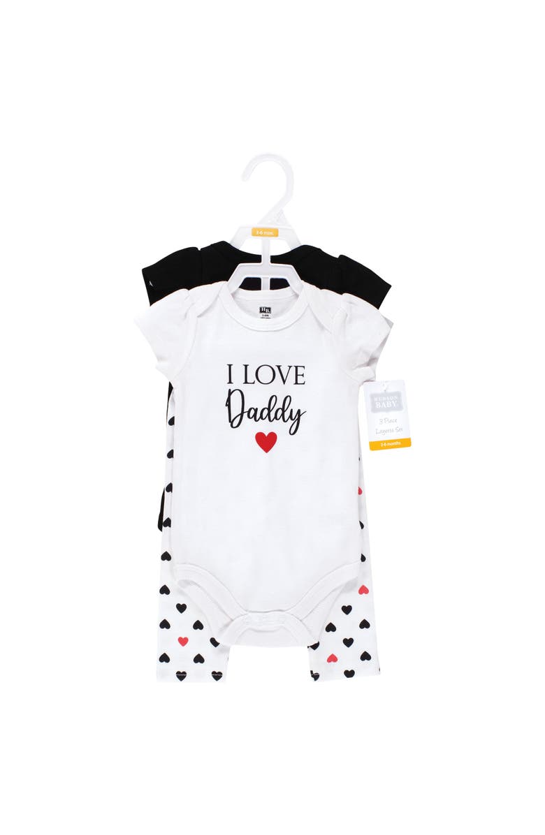 Hudson Baby 2 Bodysuits and Pant, Alternate, color, Girl Daddy Red Black