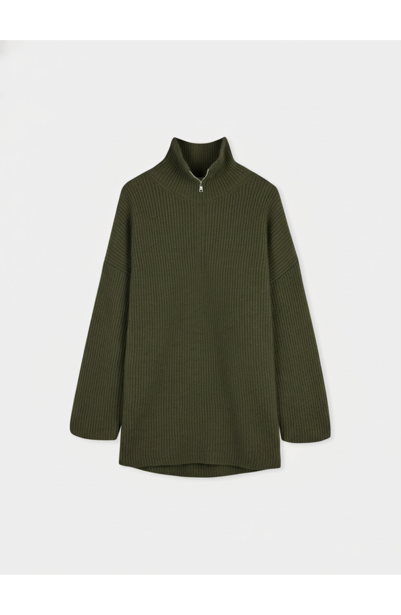 GOBI Mongolian Cashmere Cashmere Quarter-Zip Sweater, Main, color, Avocado