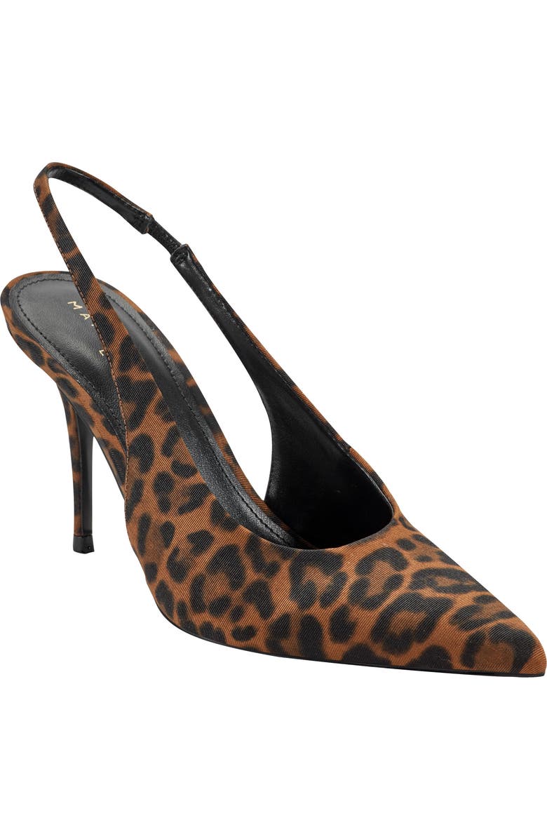Marc Fisher LTD Leynne Slingback Pointed Toe Pump, Main, color, Dark Natural Leopard Print