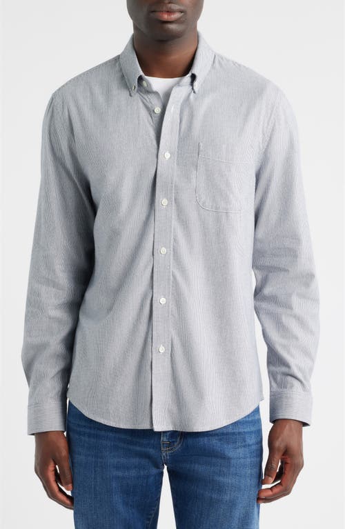 Rails Vance Stripe Cotton Blend Button-down Shirt In Gray