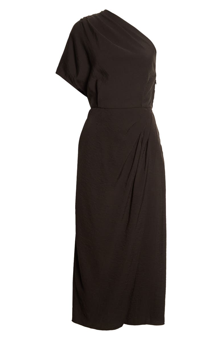 Vince One-Shoulder Cascade Drape Dress, Alternate, color,