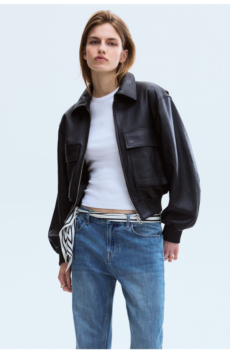 H&M Straight Regular Waist Jeans, Alternate, color, Denim Blue