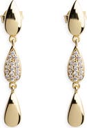 Argento Vivo Sterling Silver Linear Pavé Crystal Drop Earrings