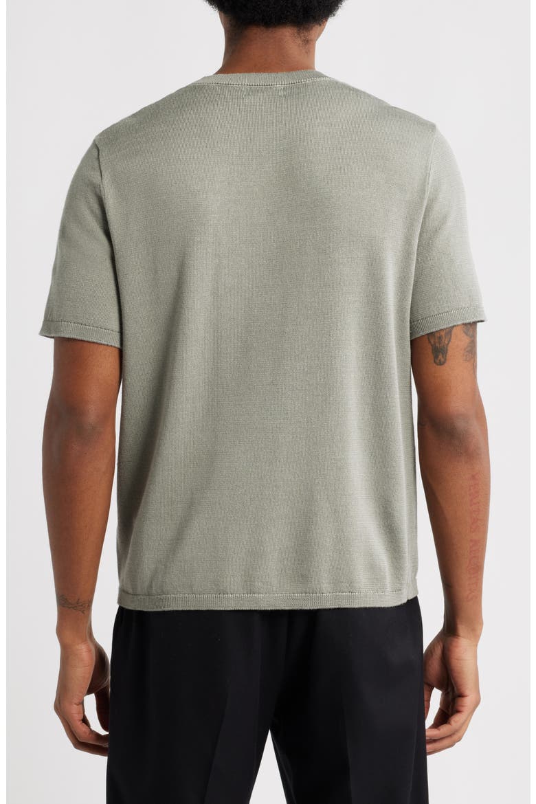 Short Sleeve Crewneck Sweater, Alternate, color, GREEN CHAPARRAL