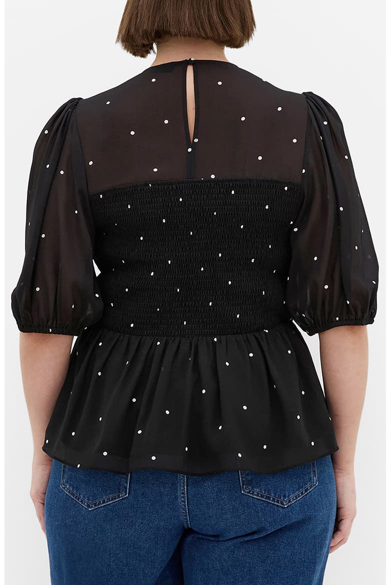 Esther Peplum Top, Alternate, color, IVORY SPOT
