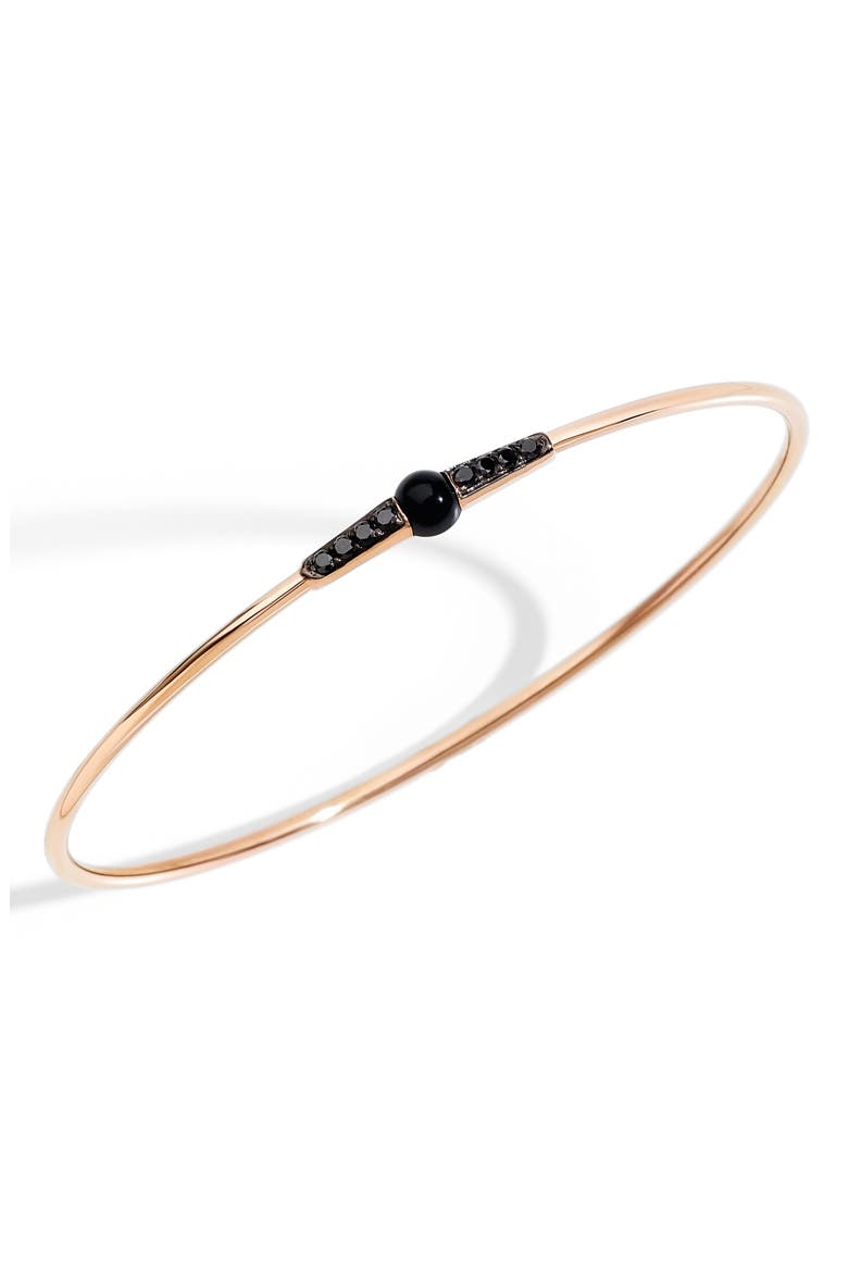 M'ama non M'ama Stone & Diamond Bangle, Main, color, ROSE GOLD/ ONYX/ BLACK DIAMOND