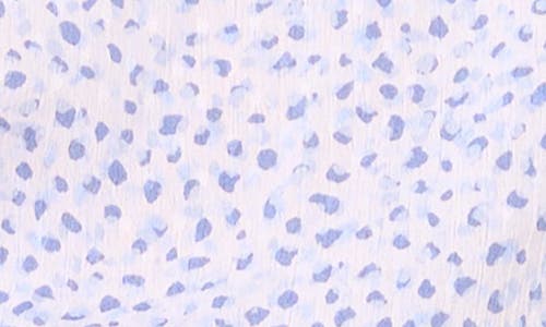 Vince Camuto Dot Print Split Neck Top In Lake Breeze
