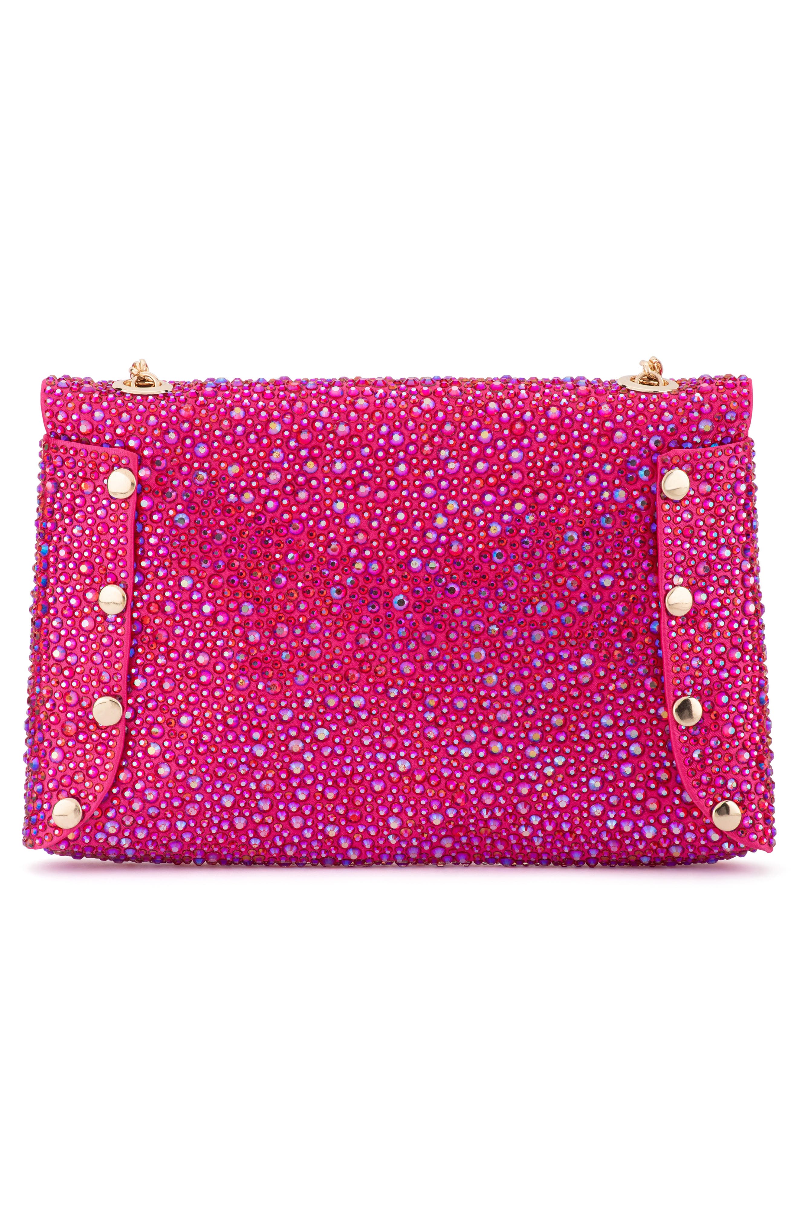 Hattie Crystal Shoulder Bag, Alternate, color, FUCHSIA