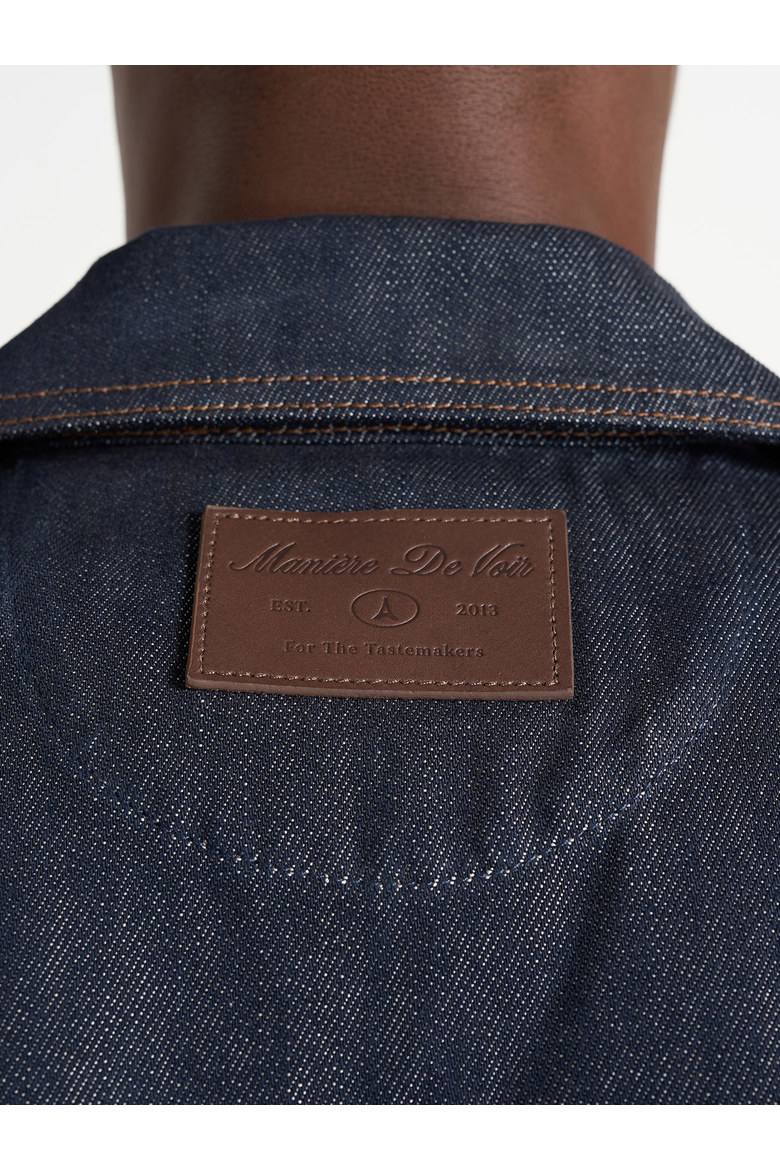 Abel Boxy Double Breasted Denim Shirt, Alternate, color, Indigo
