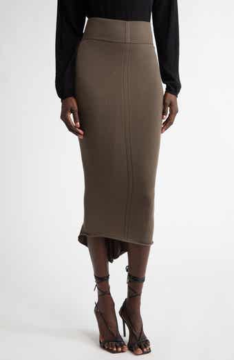 【送料&関税込】Rick Owens Long Skirt With Side Slit Rick Owens Asymmetric Side Slit Cotton Jersey Maxi Skirt