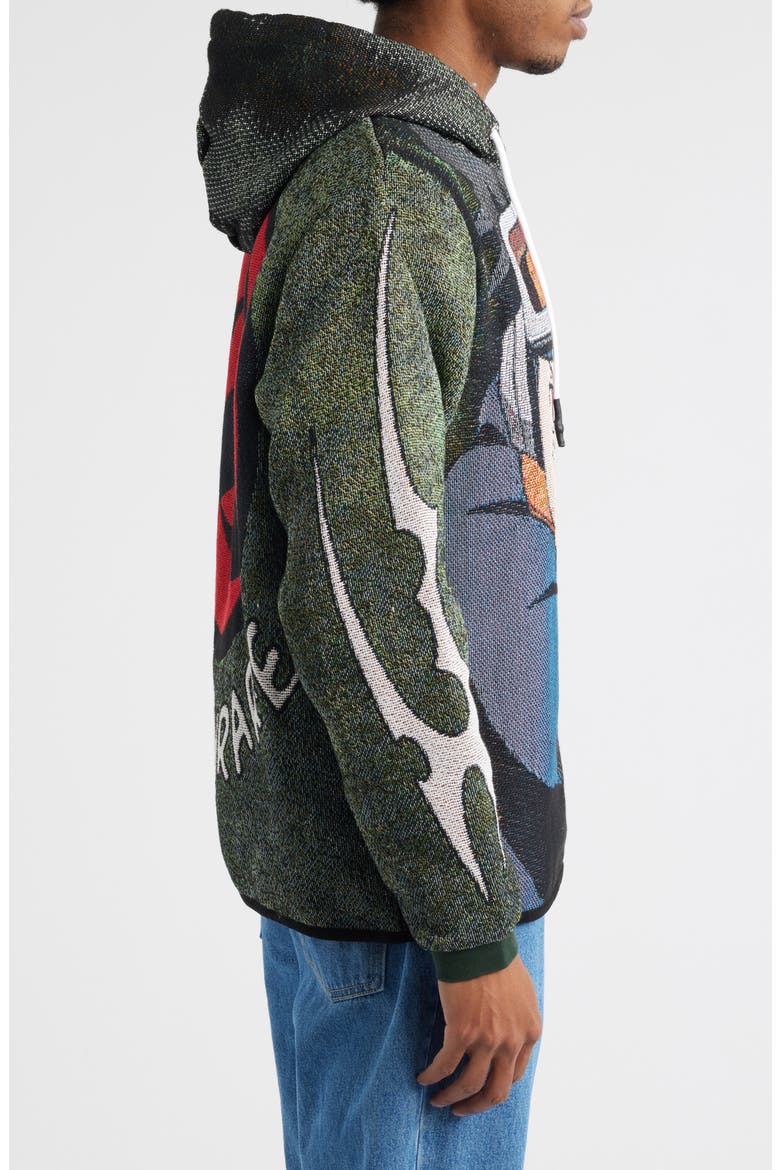 Kid Obito Jacquard Hoodie, Alternate, color, GREEN
