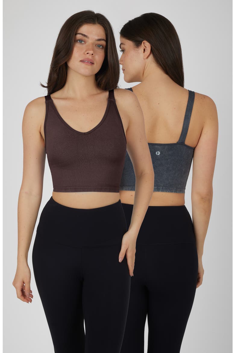 2-Pack Stone Wash Seamless Alamo Tanks, Alternate, color, COCOA/ BLACK