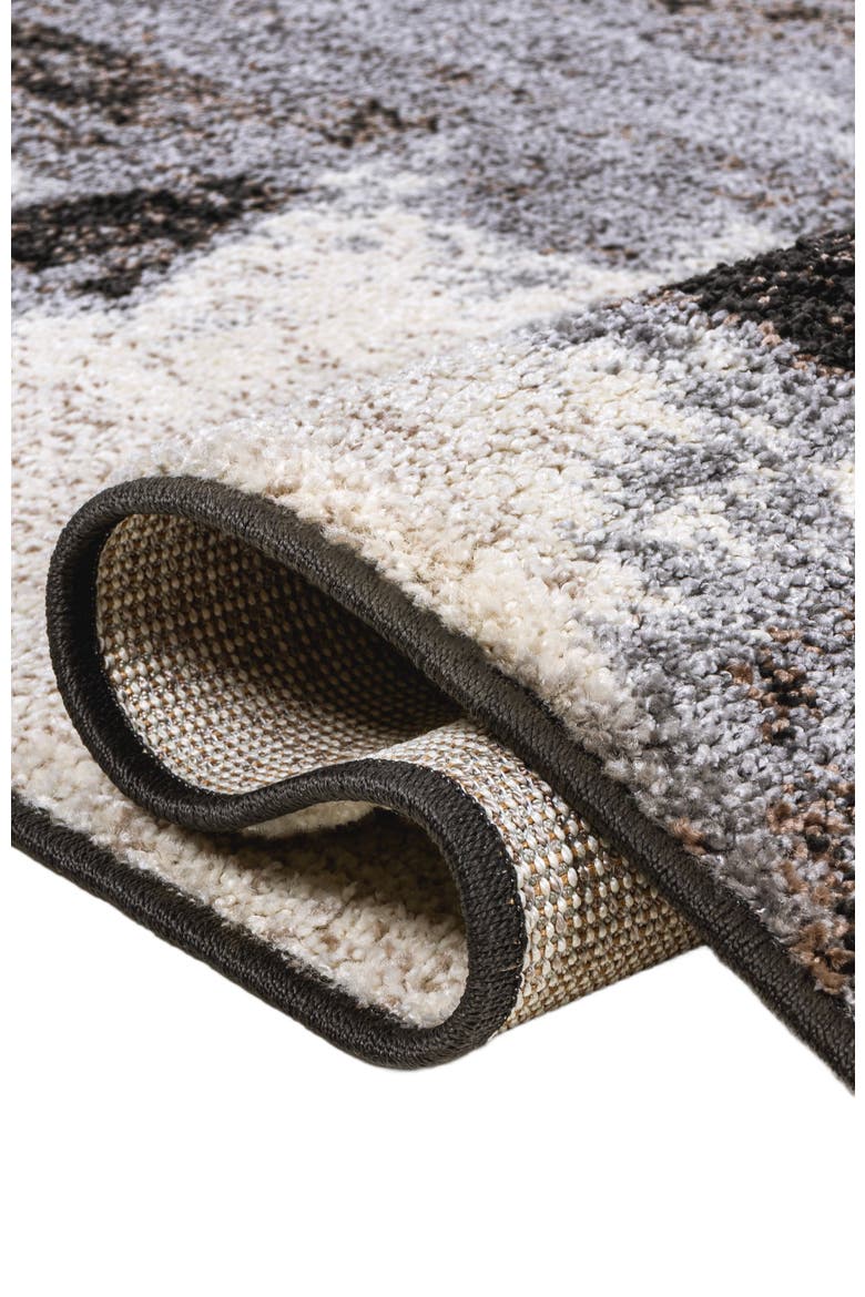 Zoe Contemporary Bohemian Abstract Marble Area Rug, Alternate, color, Charcoal/Cream
