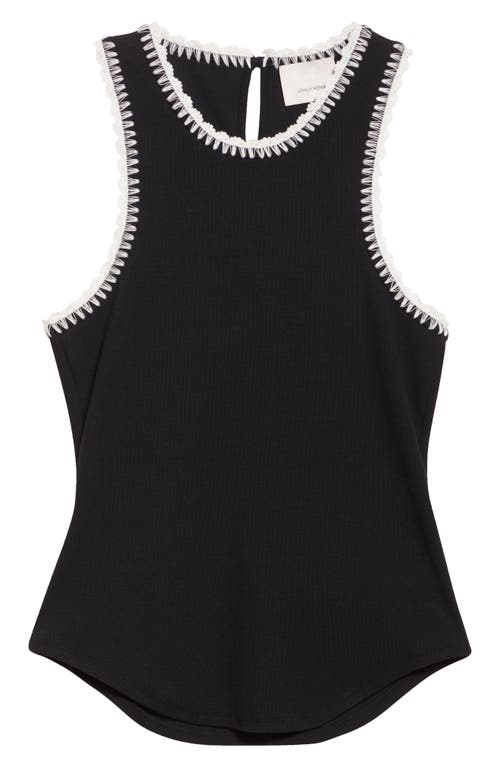 Cinq À Sept Lizzie Embroidered Contrast Stitch Tank In Multi