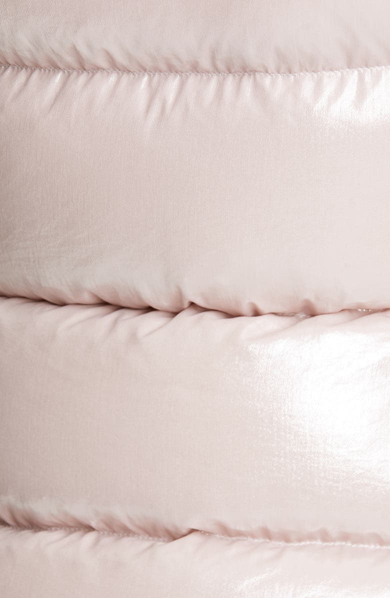 Moncler Balabio Metallic Down Puffer Hooded Vest with Removable Genuine Blue Fox Fur Trim, Alternate, color, 