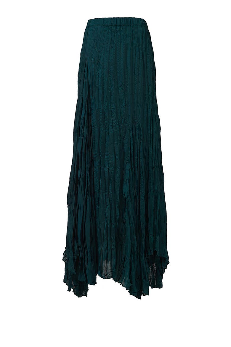 Asymmetric Plisse Skirt, Main, color, Green