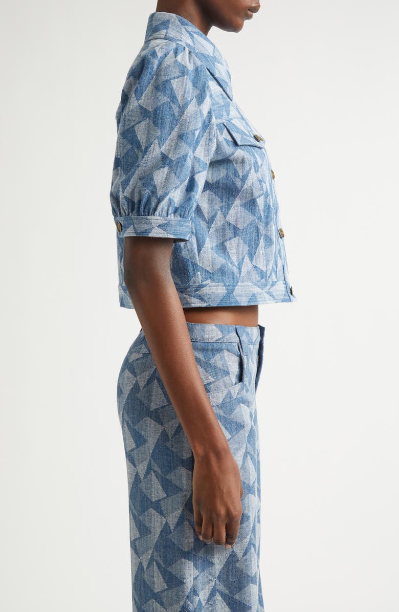 Ramy Brook Angelica Denim Jacket, Alternate, color, Geo Denim