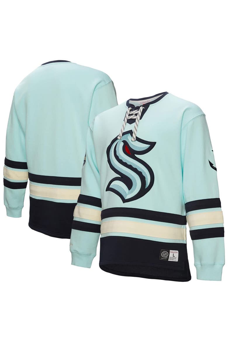 Men's Light Blue Seattle Kraken Heritage Lace-Up Pullover Sweatshirt, Main, color, Light Blue