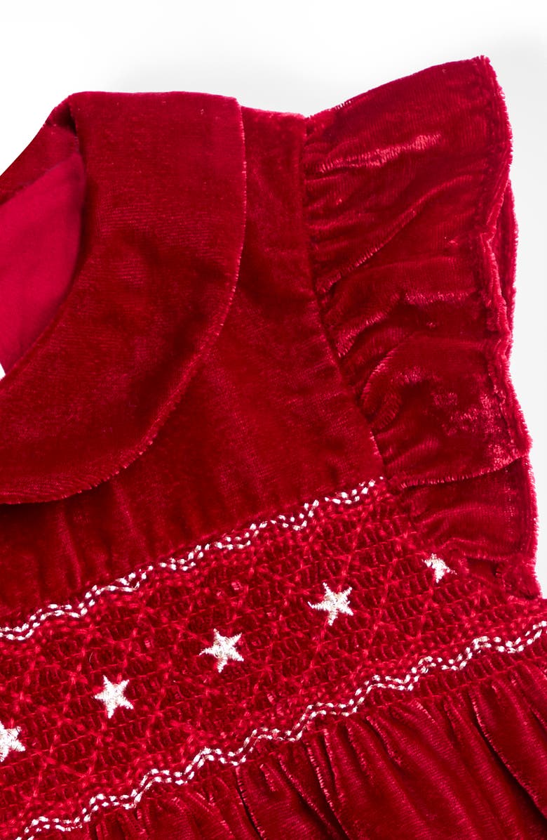 JOJO MAMAN BEBE Velvet Dress & Long Sleeve Bodysuit Set, Alternate, color, Red