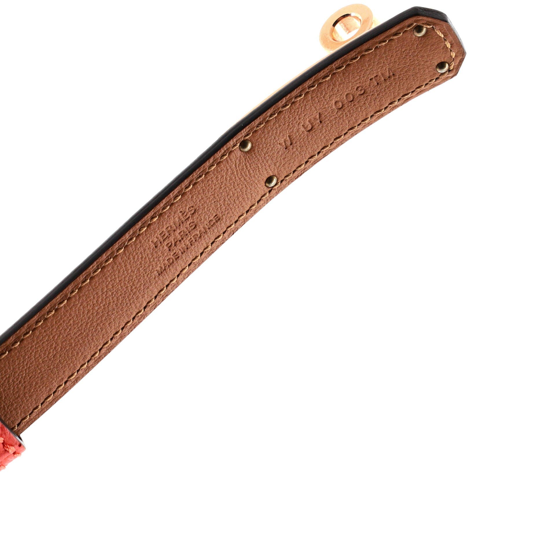 Pre-Owned Hermes Kelly Belt Leather Thin, Alternate, color, Red