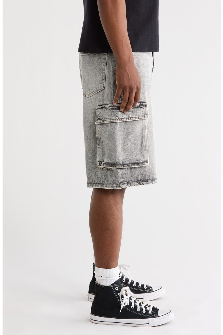 Peter Extreme Baggy Denim Cargo Shorts, Alternate, color, GRAY