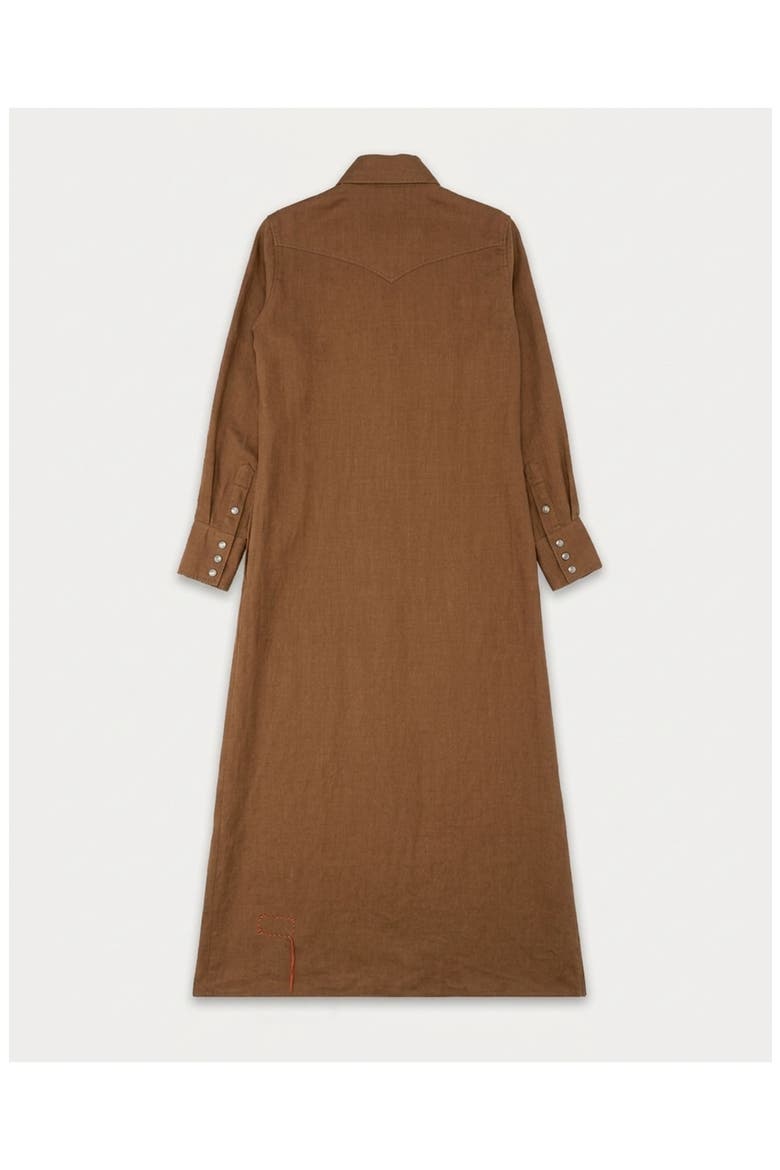 Arley Linen Shirt Dress, Alternate, color, Brown