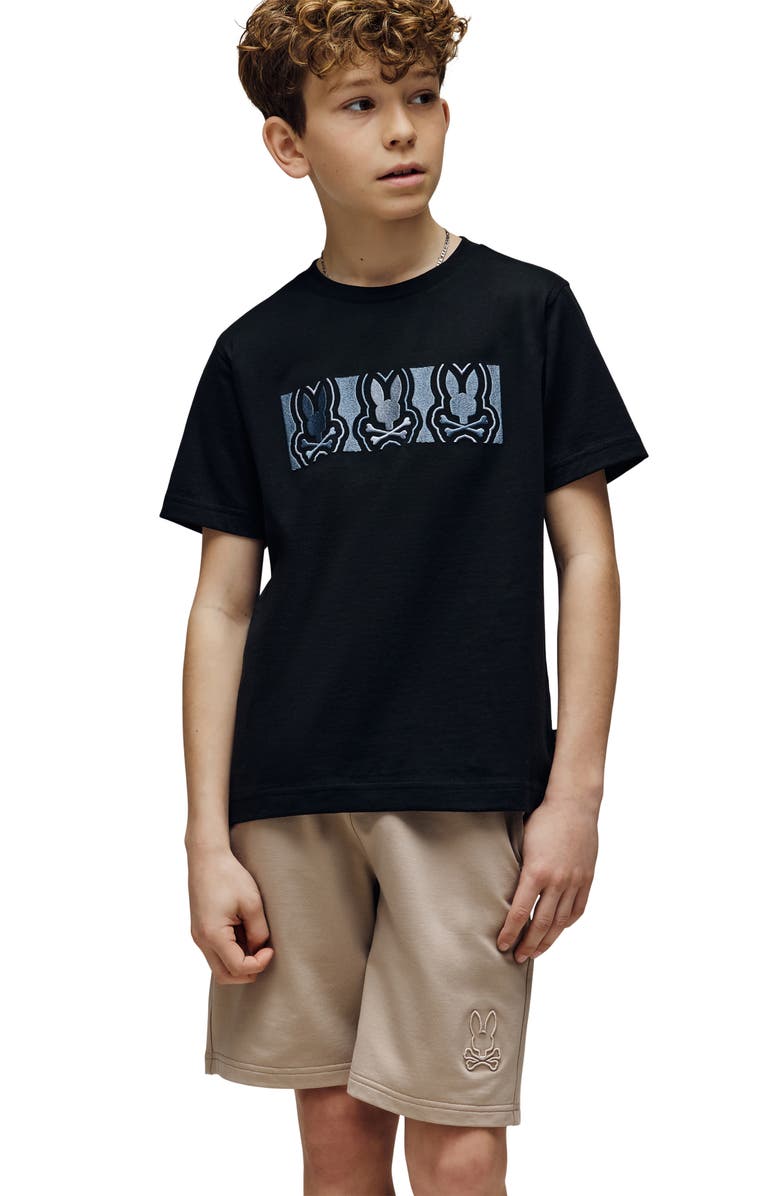 Psycho Bunny Kids' Rob Embroidered Cotton Graphic T-Shirt, Alternate, color, 