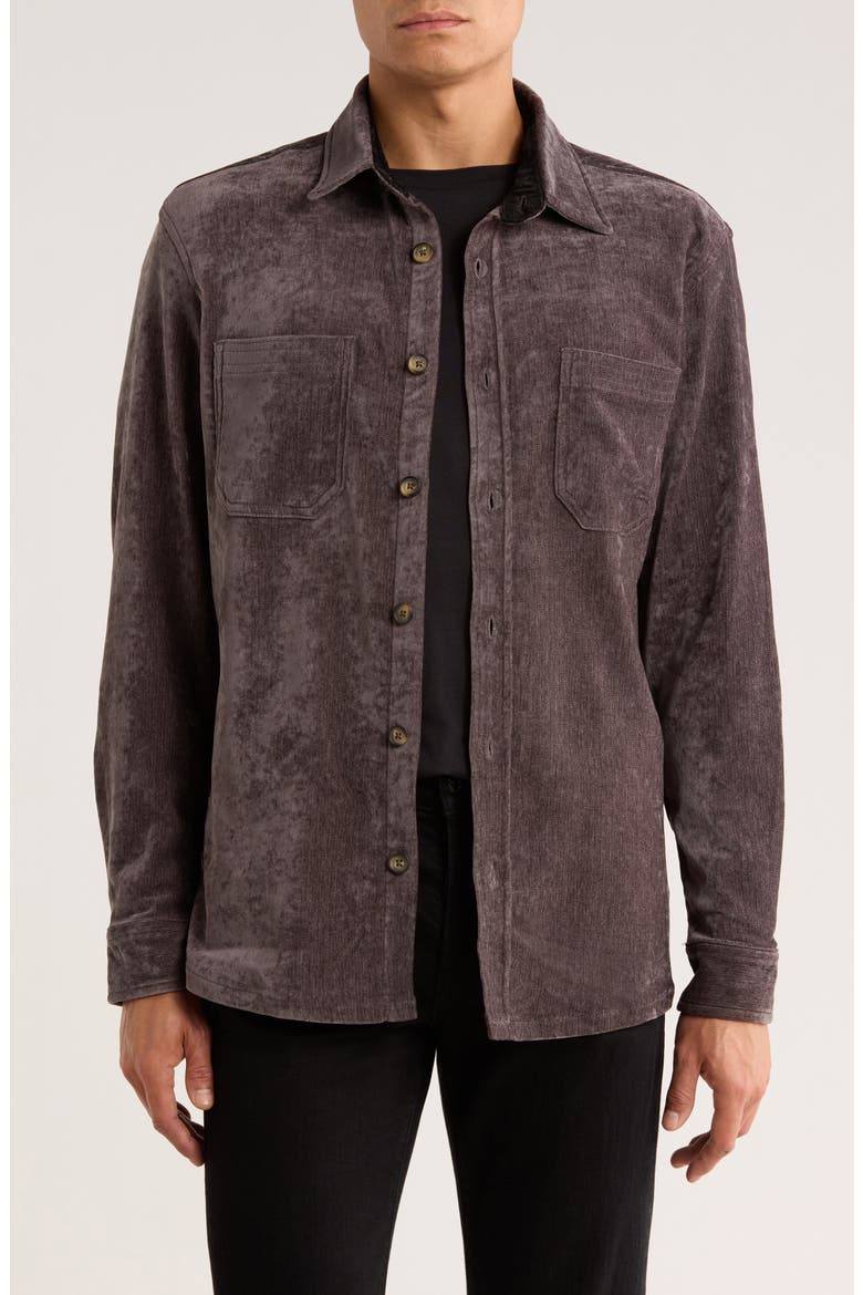 Chenille Shirt Jacket, Main, color, CHARCOAL