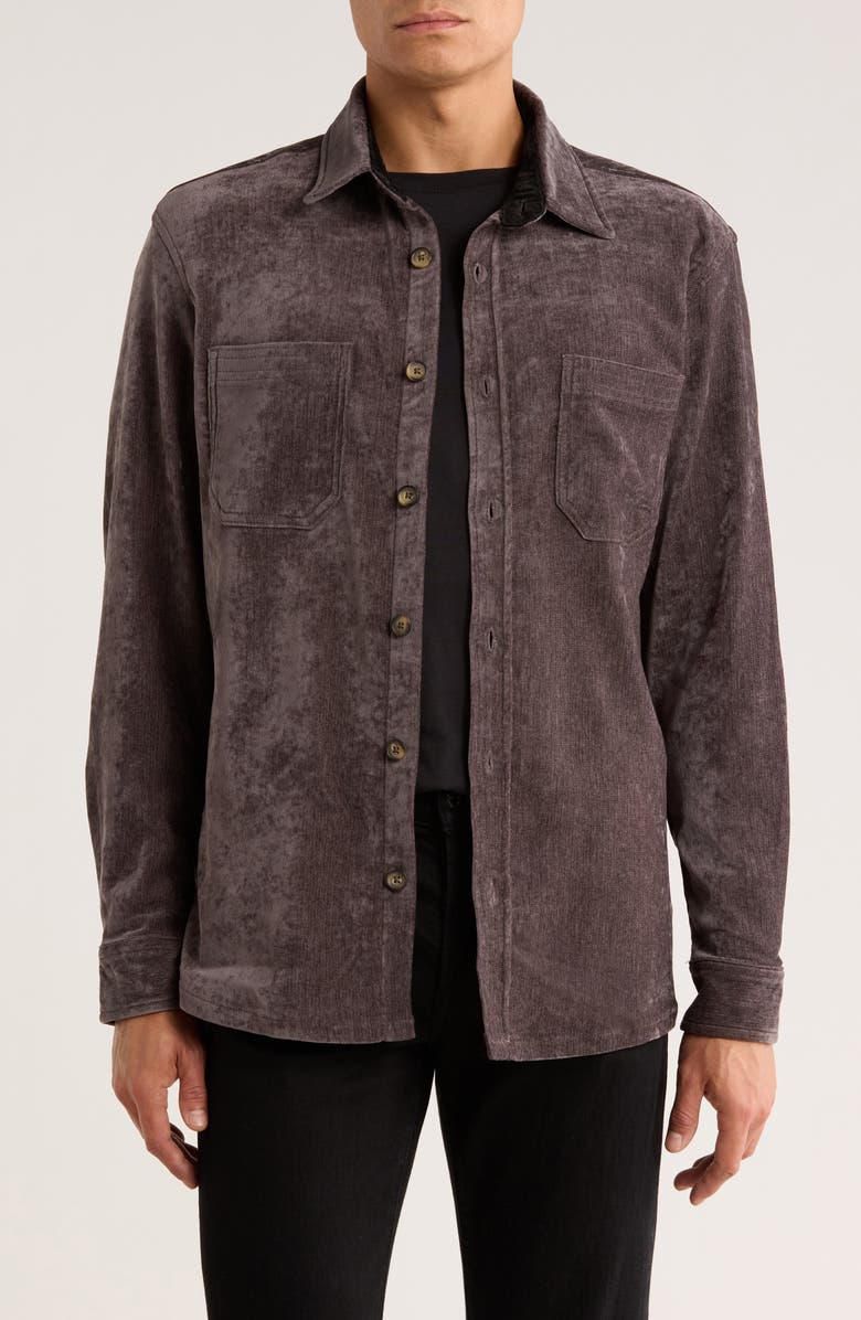 Vintage 1946 Chenille Shirt Jacket, Main, color, Charcoal