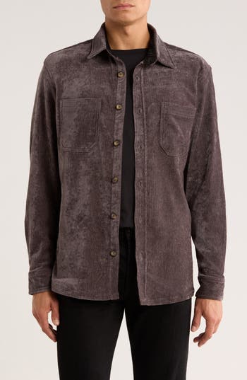 Vintage 1946 Chenille Shirt Jacket In Brown