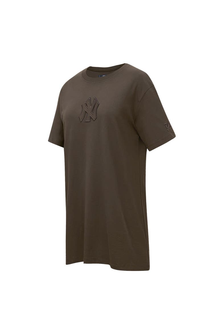 Women's Pro Standard Brown New York Yankees Neutral T-Shirt Dress, Alternate, color, Brown