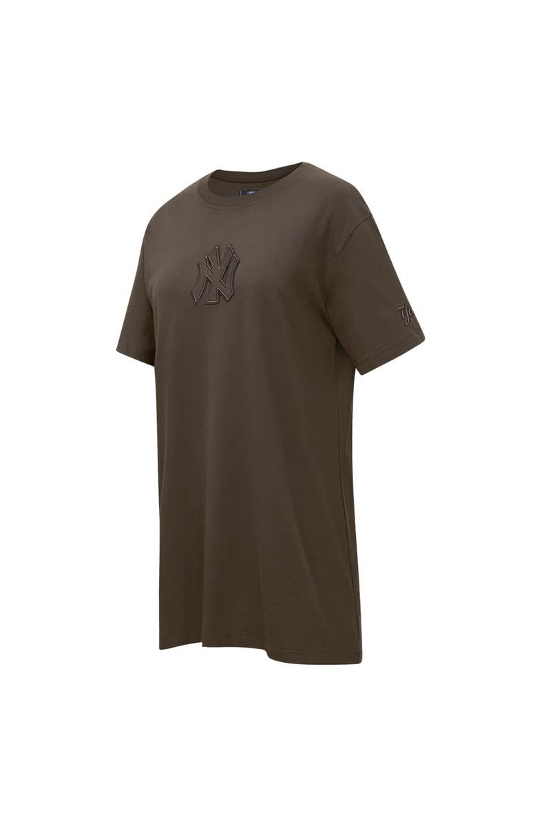 PRO STANDARD Women's Pro Standard Brown New York Yankees Neutral T-Shirt Dress, Alternate, color, Brown