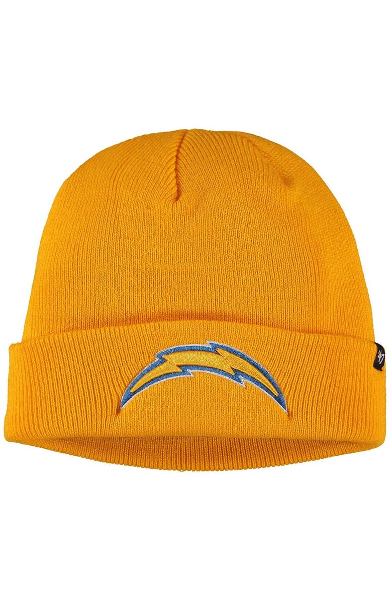 '47 Men's '47 Gold Los Angeles Chargers Secondary Cuffed Knit Hat, Main, color,