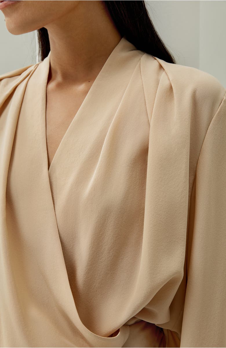 Lilysilk Silk Crêpe de Chine Long Sleeve Blouse, Alternate, color, Pale Gold