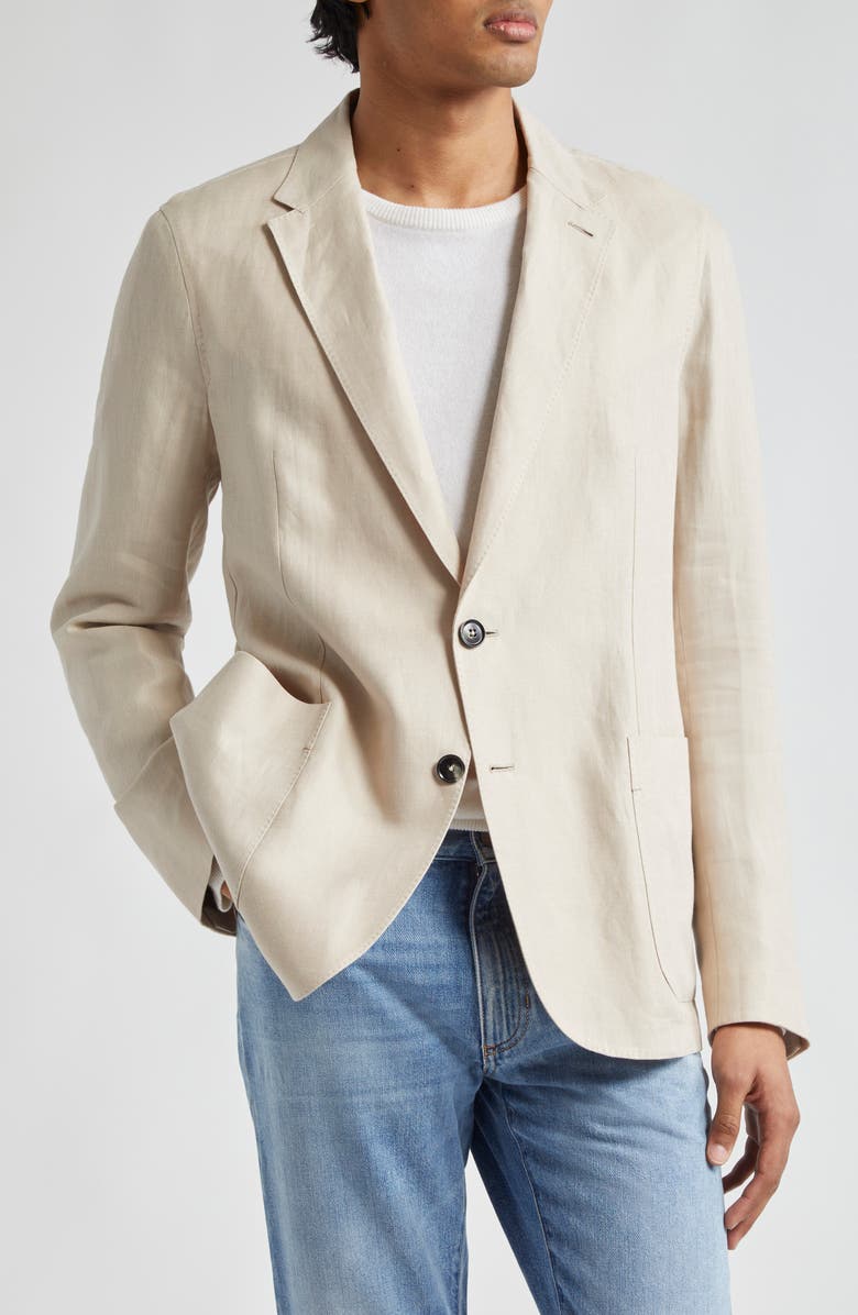 ZEGNA Oasi Deconstructed Linen Sport Coat, Main, color, Iuta Beige