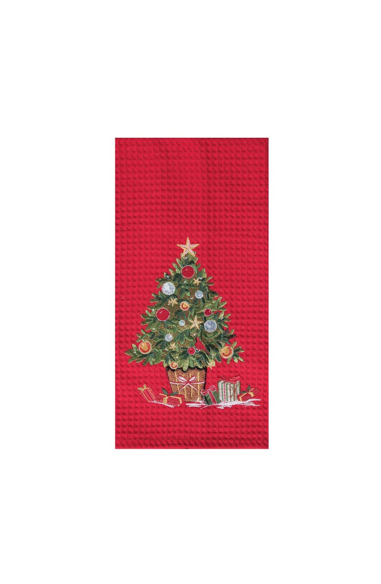 C&F Home Holiday Tree Towel, Main, color, Red