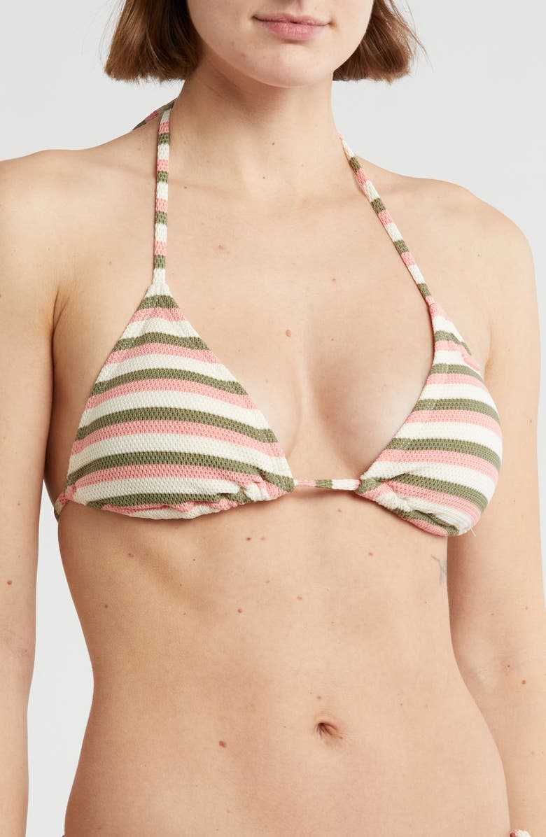Roxy Saida Tiki Triangle Bikini Top, Main, color, 