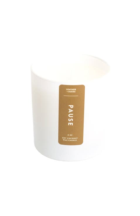 Pause Leather Suede Coconut Soy Candle