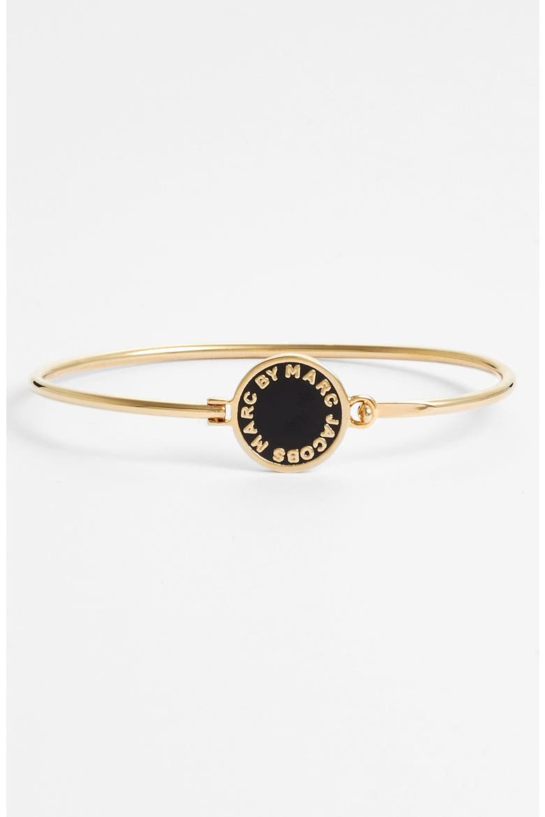 'Classic Marc' Disc Skinny Bangle, Main, color, BLACK/ GOLD