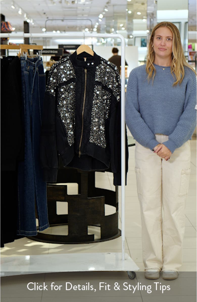 Sparkle Front Zip Sweatshirt, sales video thumbnail