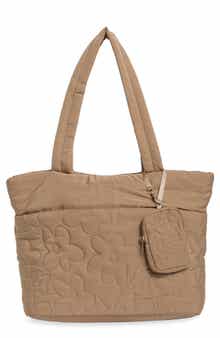 Minimal Floral Quilted Tote
