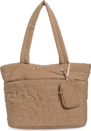 MYTAGALONGS Minimal Floral Quilted Tote