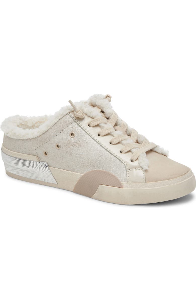 Dolce Vita Zantel Faux Shearling Lined Slip-On Sneaker, Main, color, Off White Crackled Leather