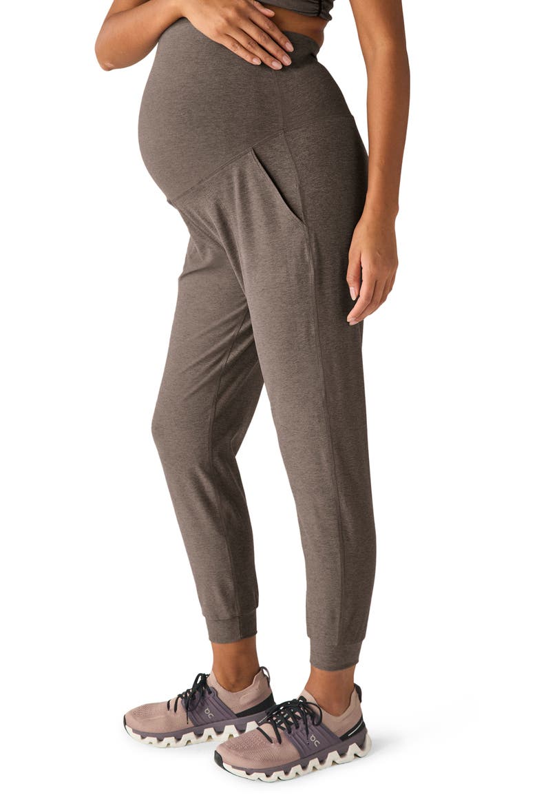 Spacedye Maternity Joggers, Alternate, color, SOFT UMBER HEATHER