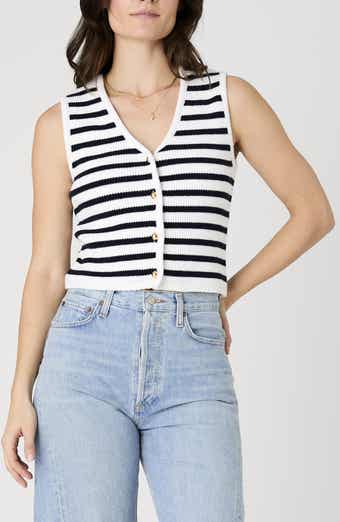 French Connection Cotton Stripe Sweater Vest