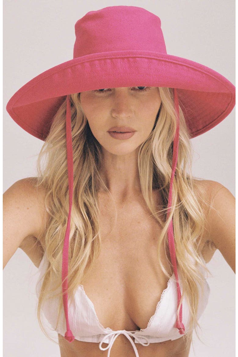 Holiday Cotton Canvas Bucket Hat, Alternate, color, FUCHSIA