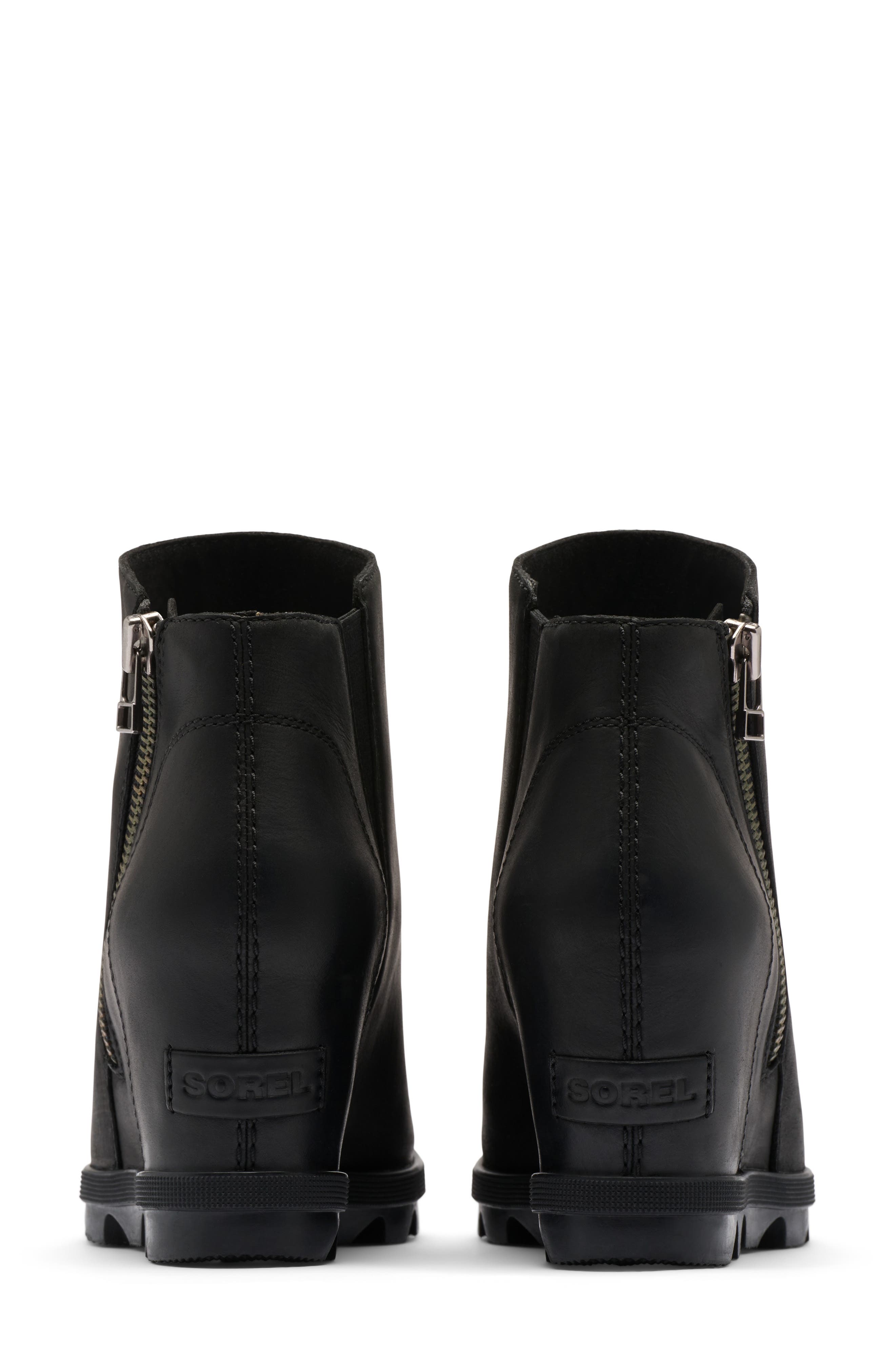 Joan Rhapsody Zip Wedge Bootie, Alternate, color, BLACK/ BLACK