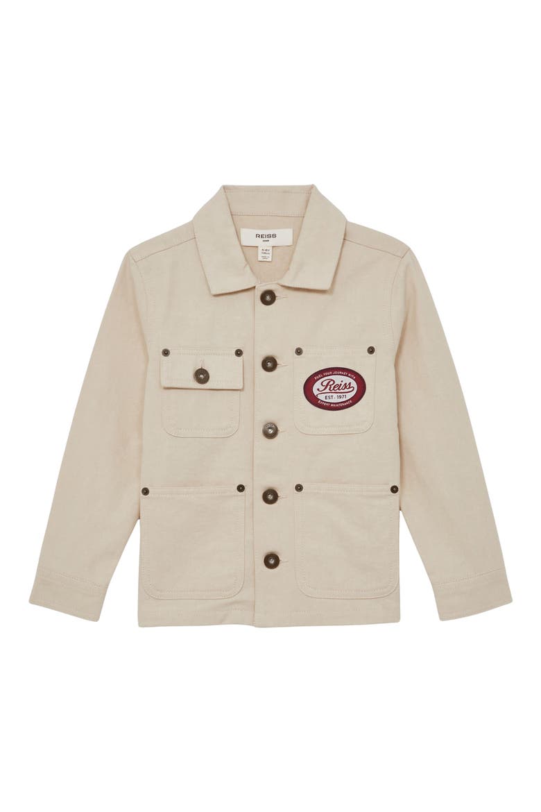 Kids' Copeland Cotton Twill Button-Up Chore Coat, Main, color, OFF WHITE