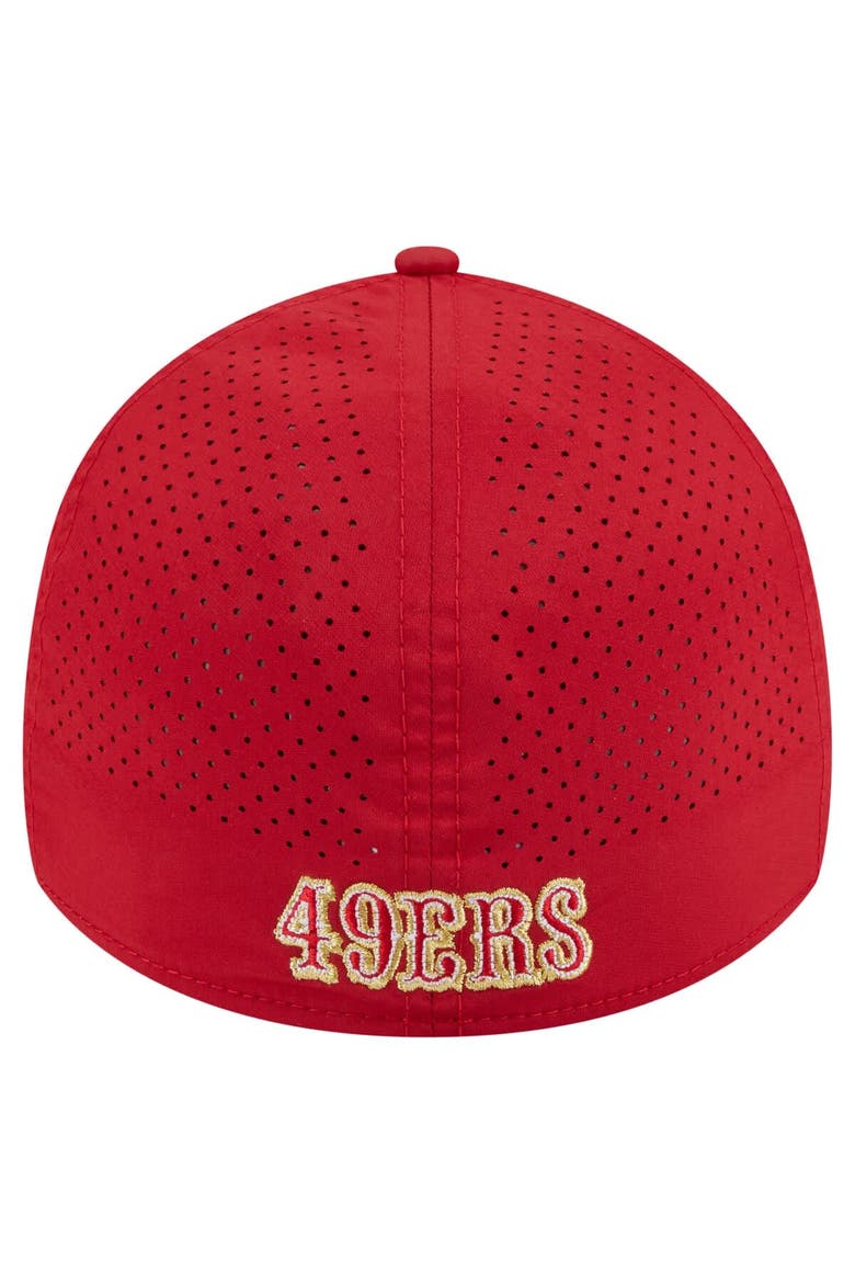 Men's New Era Scarlet San Francisco 49ers Perforated 39THIRTY Flex Hat, Alternate, color, Scarlet