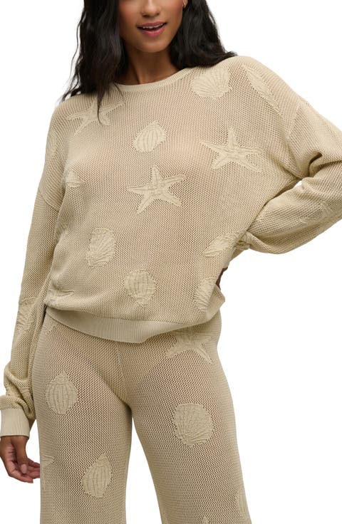 Shell Relaxed Fit Semisheer Cotton Sweater